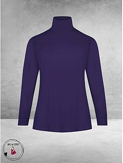 PLUS BASICS Shirt TURTLE NECK Deep Purple